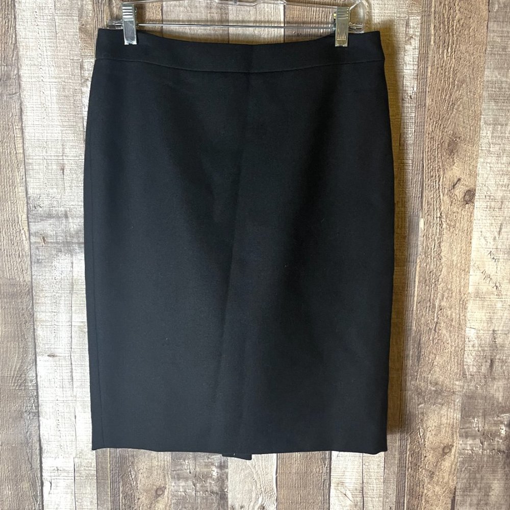J. Crew No. 2 Pencil Skirt In Double Serge Wool Straight Pencil Black